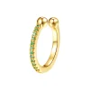 Ear Cuffs | Ohrstecker | Hey Happiness Grüne Diamant Ear Cuff aus Sterlingsilber, vergoldet
