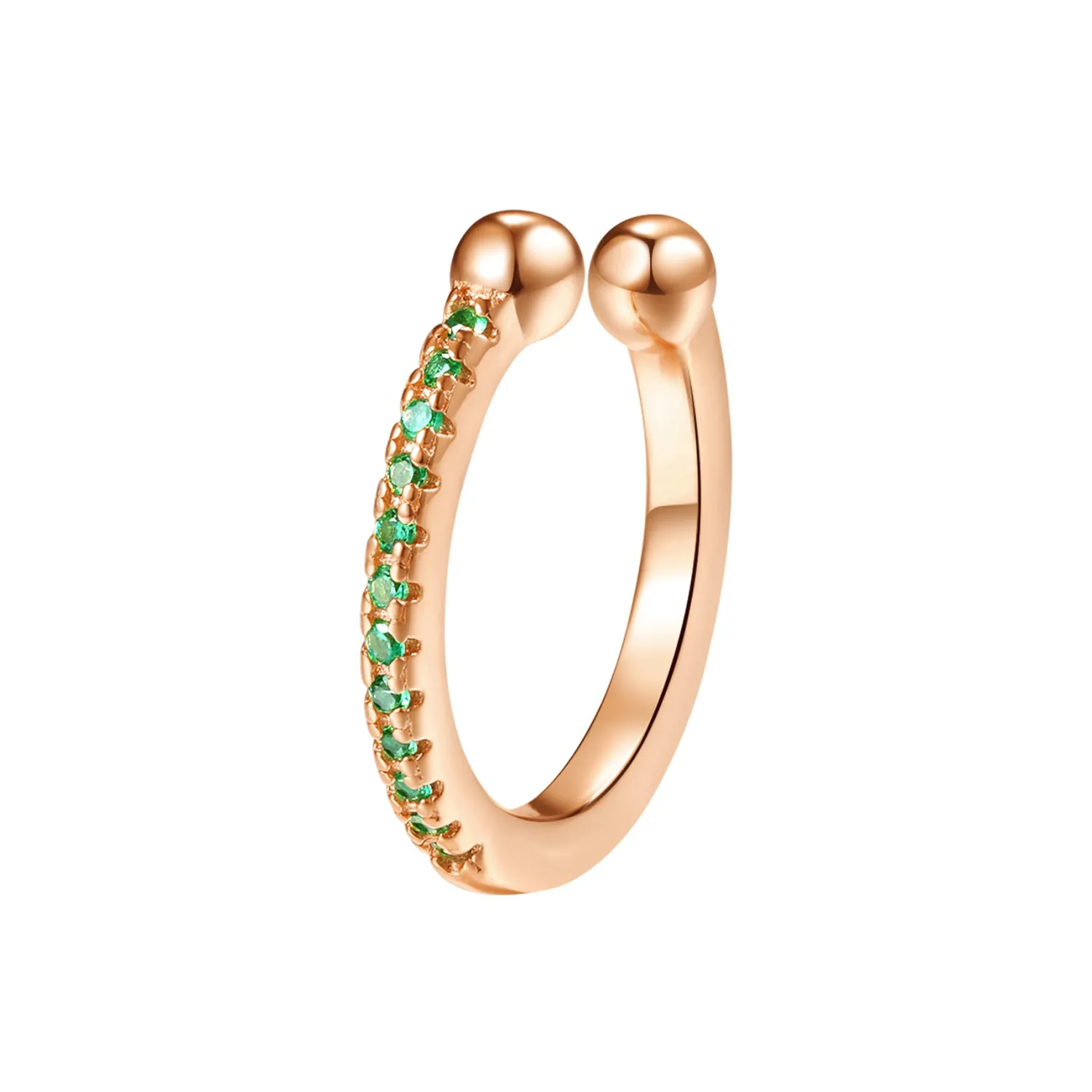 Ear Cuffs | Ohrstecker | Hey Happiness Grüne Diamant Ear Cuff aus Sterlingsilber, vergoldet