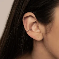 Ear Cuffs | Ohrstecker | Hey Happiness Grüne Diamant Ear Cuff aus Sterlingsilber, vergoldet