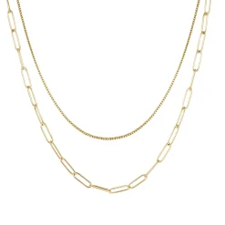 Statement Ketten | Hey Happiness Großgliedrige Kette Mehrreihig Gold