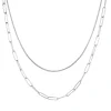 Statement Ketten | Hey Happiness Großgliedrige Kette Mehrreihig Silber Silver