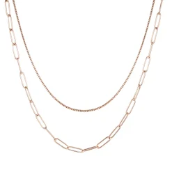 Statement Ketten | Hey Happiness Großgliedrige Kette Mehrreihig Rosegold Rose Gold