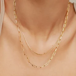 Statement Ketten | Hey Happiness Großgliedrige Kette Mehrreihig Gold
