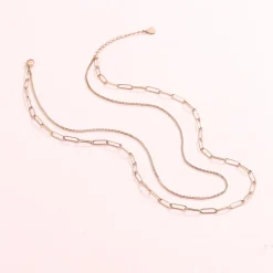 Statement Ketten | Hey Happiness Großgliedrige Kette Mehrreihig Rosegold Rose Gold