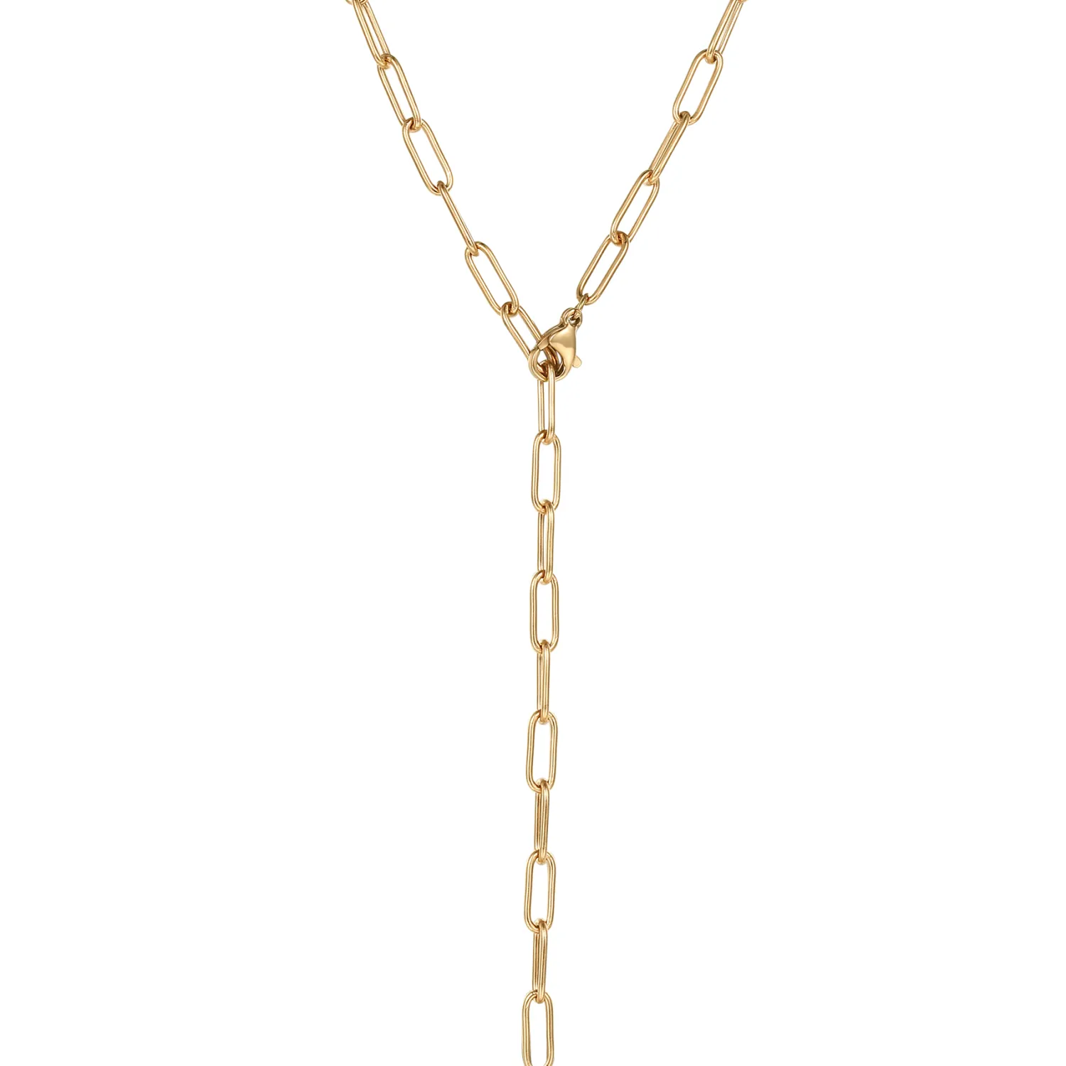 Lariat Necklaces | Statement Ketten | Hey Happiness Großgliedrige Kette Y Gold