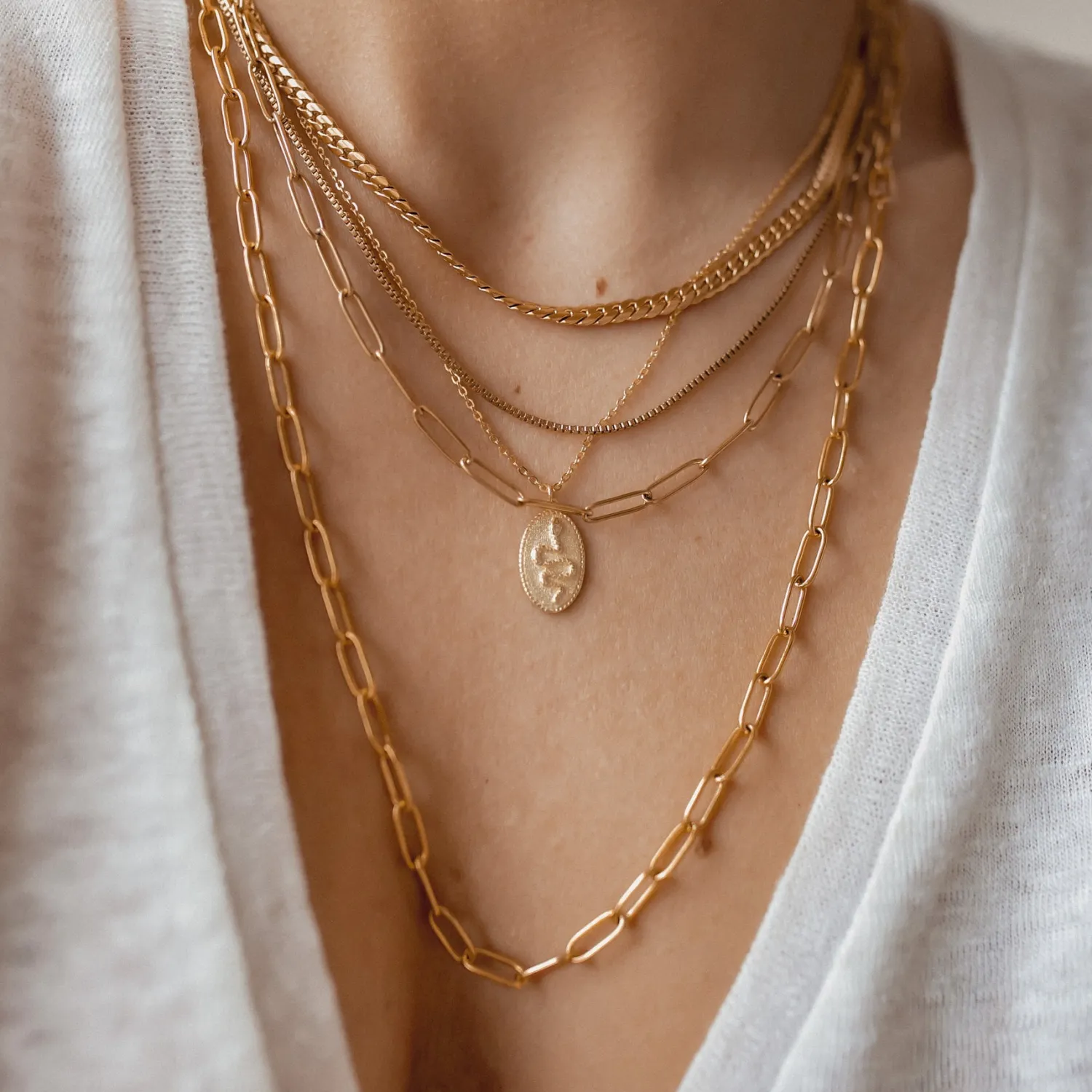 Lariat Necklaces | Statement Ketten | Hey Happiness Großgliedrige Kette Y Gold