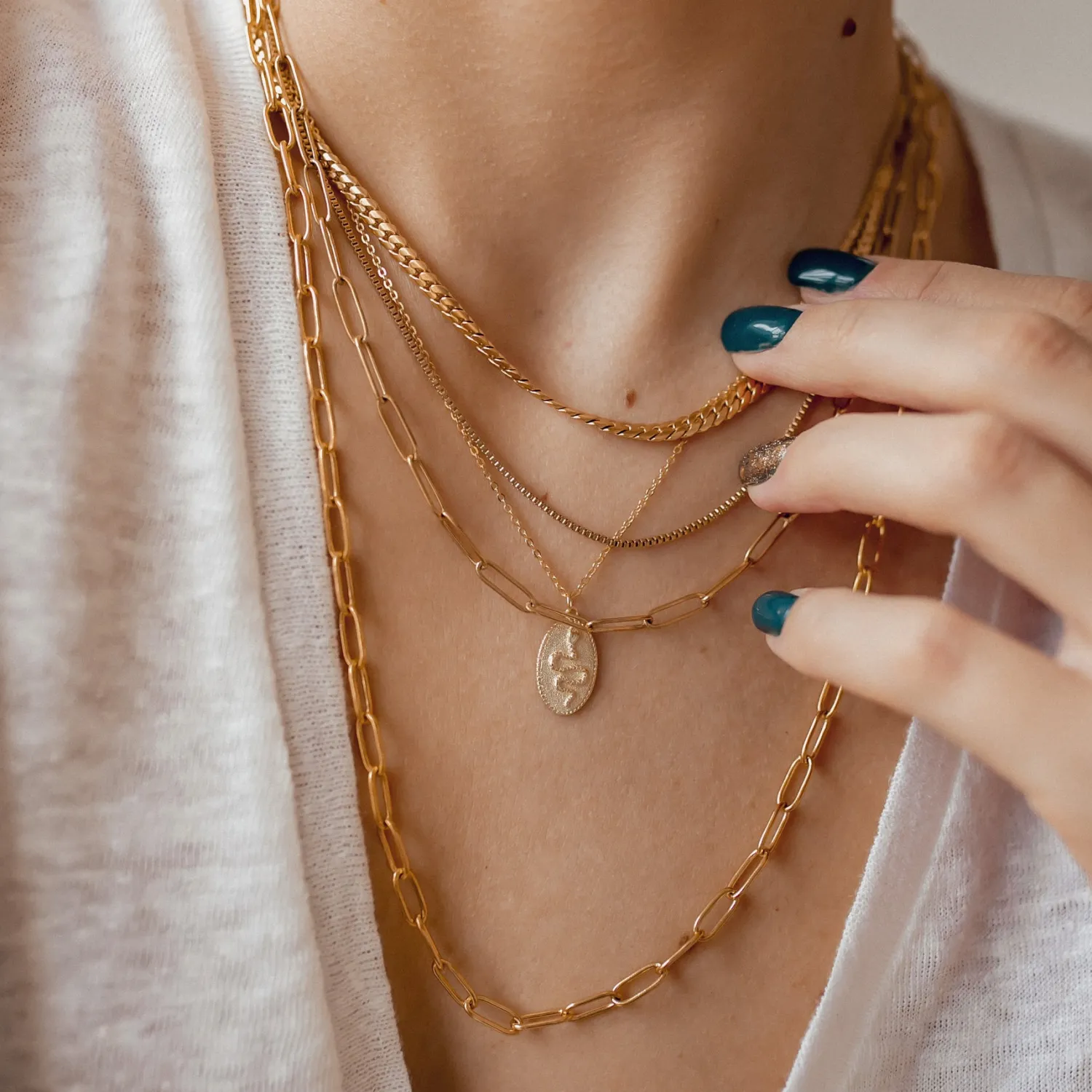 Lariat Necklaces | Statement Ketten | Hey Happiness Großgliedrige Kette Y Gold