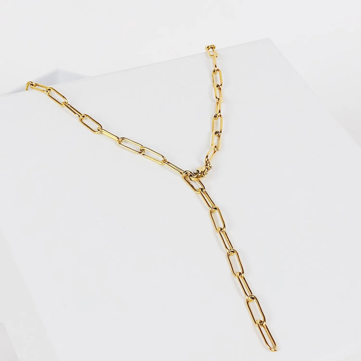 Lariat Necklaces | Statement Ketten | Hey Happiness Großgliedrige Kette Y Gold