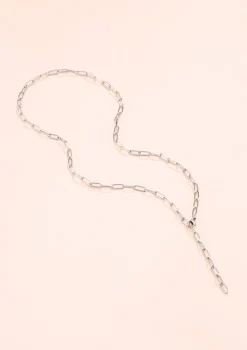 Lariat Necklaces | Statement Ketten | Hey Happiness Großgliedrige Kette Y Silber Silver