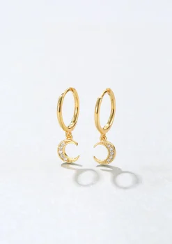 Huggie Ohrringe | Hey Happiness Halbmond Huggies Ohrringe Sterlingsilber in Gold