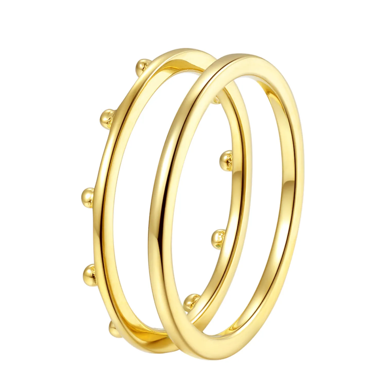 Schlichte Ringe | Hey Happiness Halo Kügelchen Ring Set Sterlingsilber in Gold