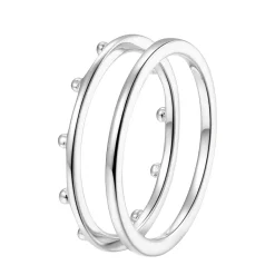 Schlichte Ringe | Hey Happiness Halo Kügelchen Ring Set Sterlingsilber Silver
