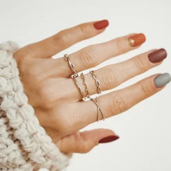 Schlichte Ringe | Hey Happiness Halo Kügelchen Ring Set Sterlingsilber Silver