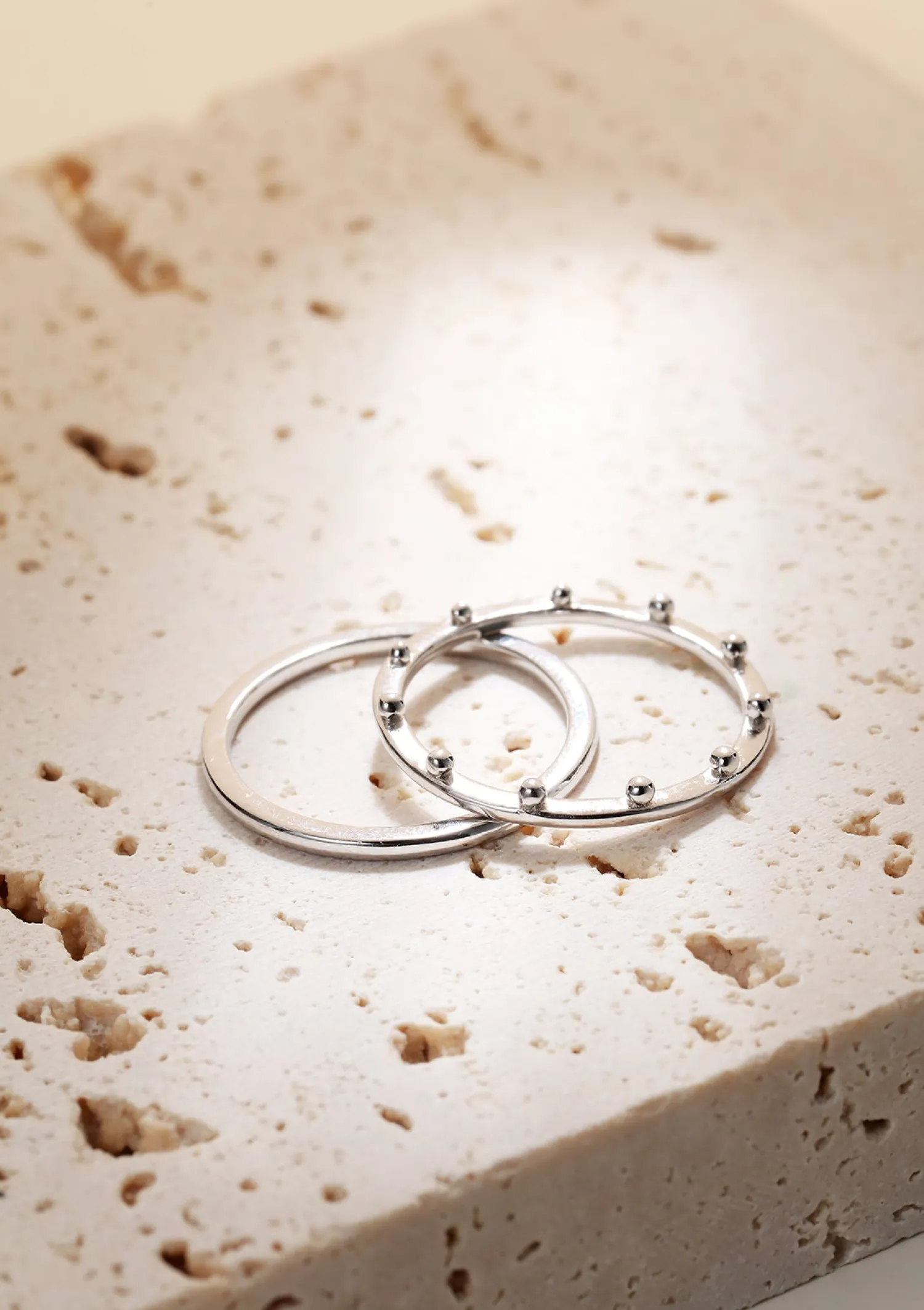 Schlichte Ringe | Hey Happiness Halo Kügelchen Ring Set Sterlingsilber Silver