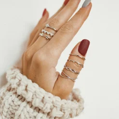 Schlichte Ringe | Hey Happiness Halo Kügelchen Ring Set Sterlingsilber Silver
