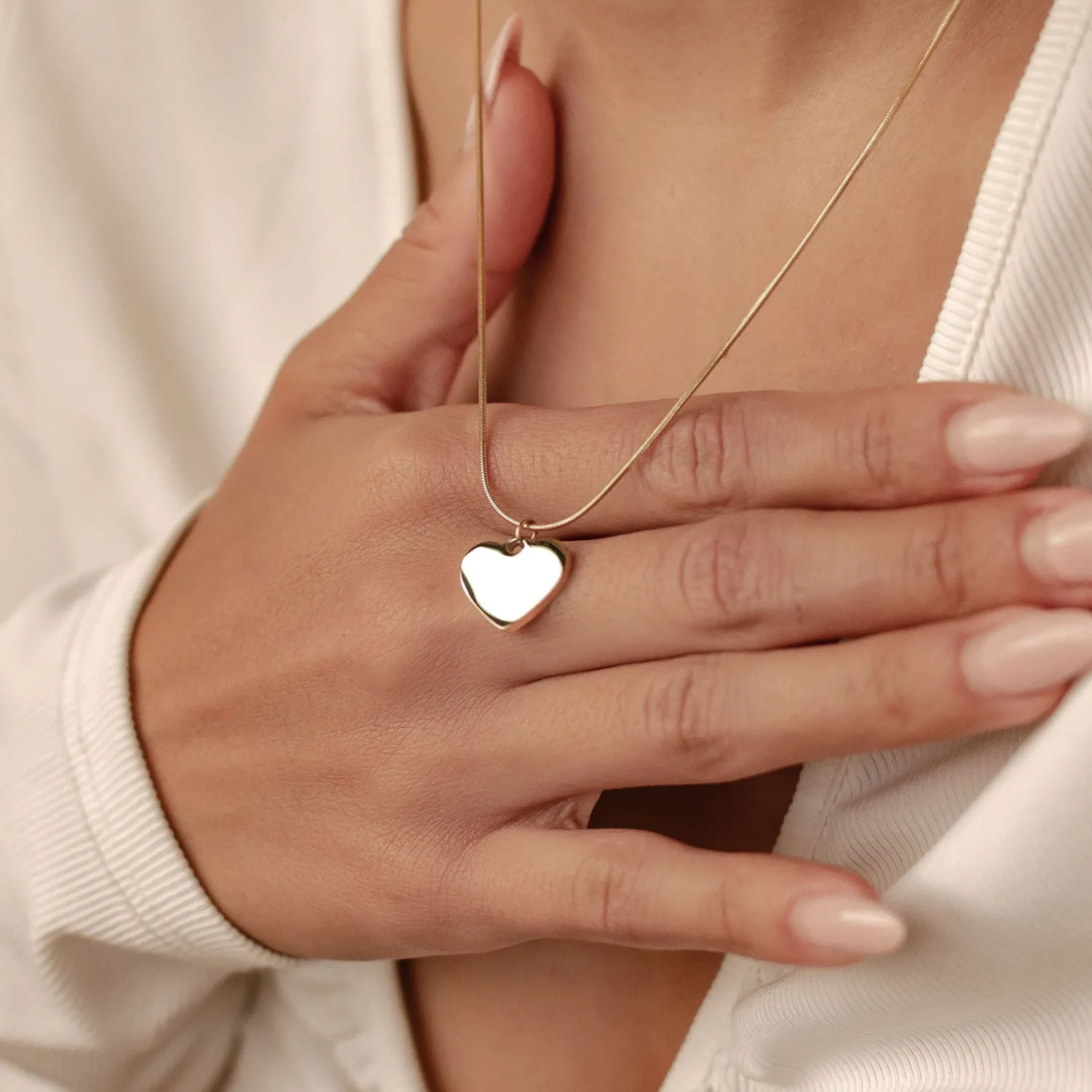 Lariat Necklaces | Filigrane Ketten | Hey Happiness Herz Anhänger Schlangen-Kette Wasserfest