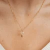 Filigrane Ketten | Hey Happiness Herz Schlüssel Anhänger Halskette Sterling Silber Gold