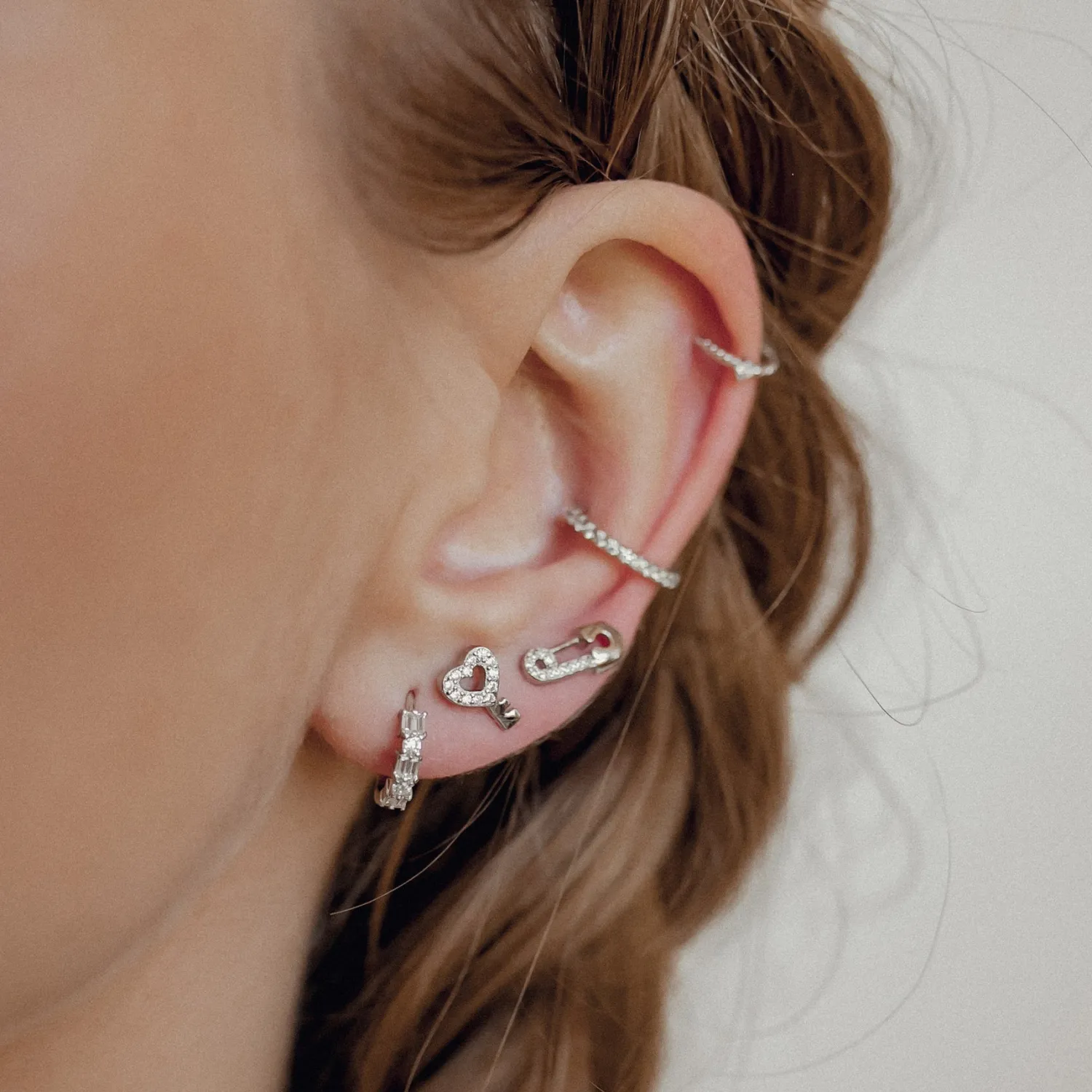Ohrstecker | Hey Happiness Herz Schlüssel Ohrstecker Sterlingsilber Silver