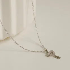 Filigrane Ketten | Hey Happiness Herz Schlüsselanhänger Halskette Sterling Silber Silver