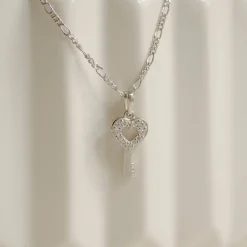 Filigrane Ketten | Hey Happiness Herz Schlüsselanhänger Halskette Sterling Silber Silver