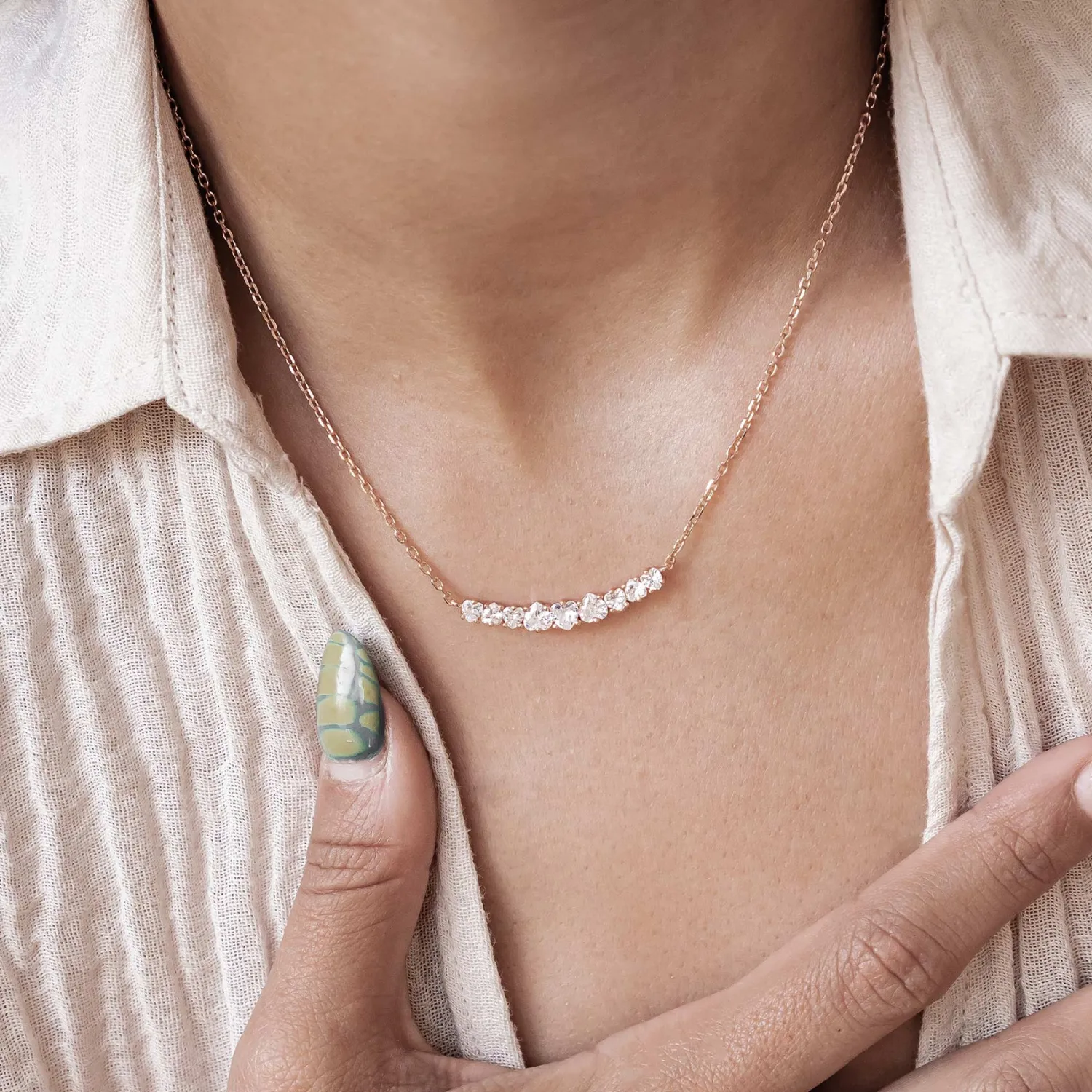 Filigrane Ketten | Hey Happiness Herz Tennis Halskette aus Sterlingsilber