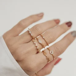 Auffällige Ringe | Hey Happiness Herzchen Ring Sterlingsilber in Gold