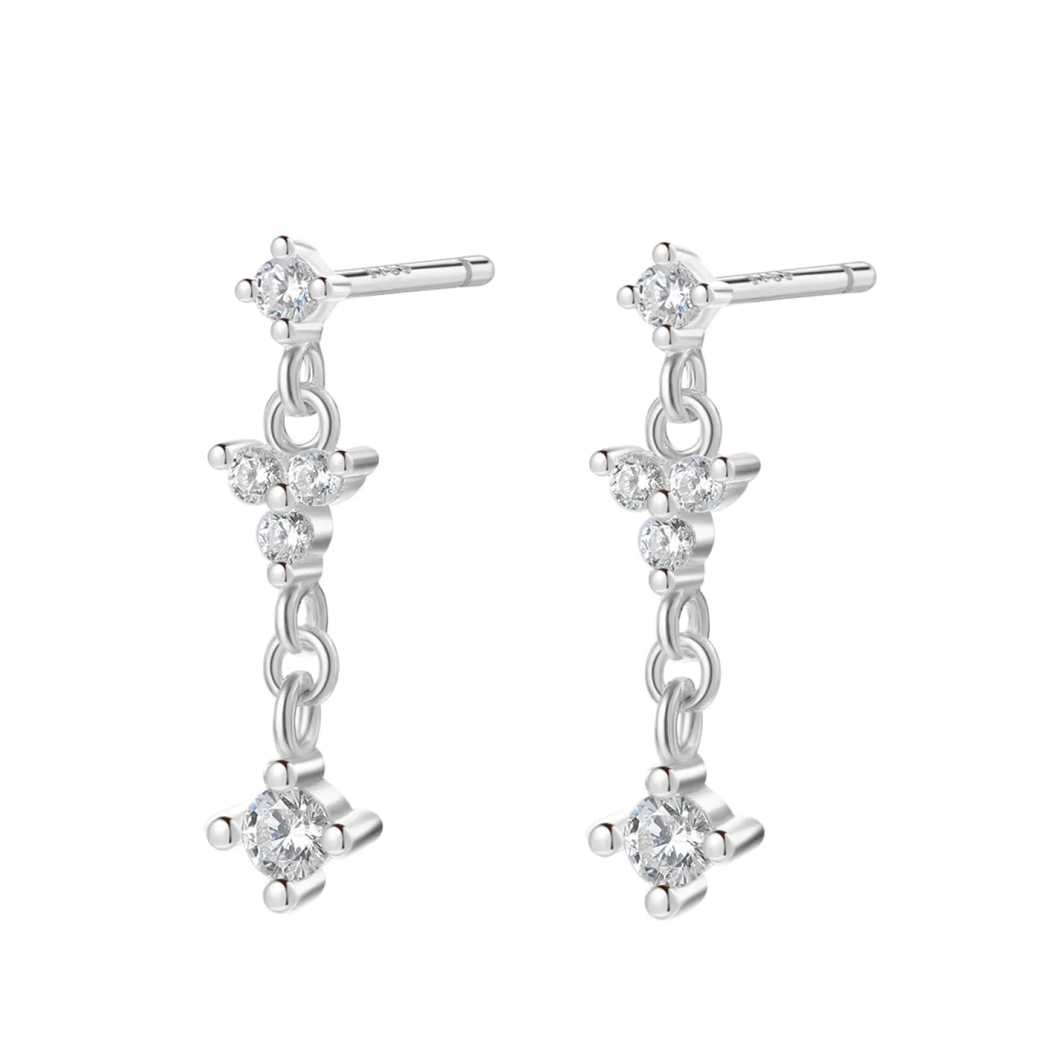 Ohrstecker | Hey Happiness Hängende Blüte Ohrstecker aus Sterlingsilber Silver