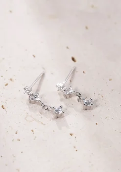 Ohrstecker | Hey Happiness Hängende Blüte Ohrstecker aus Sterlingsilber Silver