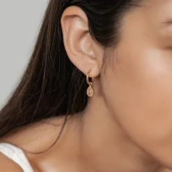 Creolen | Hey Happiness Januar Granat Geburtsstein Creolen Sterlingsilber