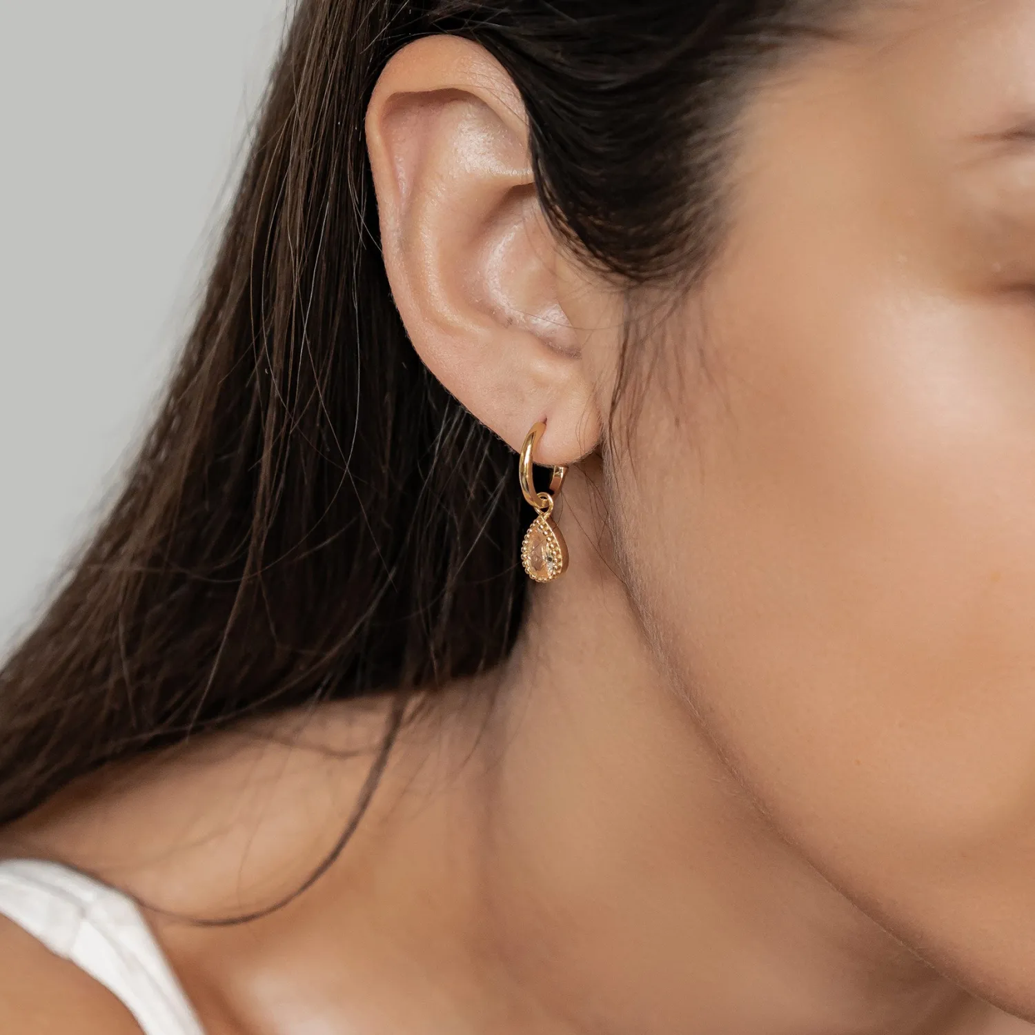 Creolen | Hey Happiness Januar Granat Geburtsstein Creolen Sterlingsilber