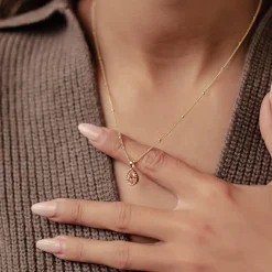 Filigrane Ketten | Hey Happiness Januar Granat Geburtsstein Halskette Sterlingsilber