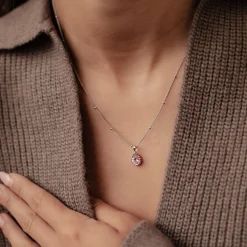 Filigrane Ketten | Hey Happiness Januar Granat Geburtsstein Halskette Sterlingsilber