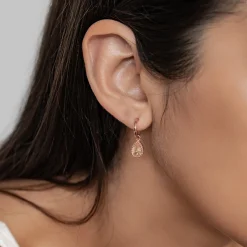 Creolen | Hey Happiness Januar Granat Geburtsstein Creolen Sterlingsilber