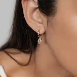 Creolen | Hey Happiness Januar Granat Geburtsstein Creolen Sterlingsilber