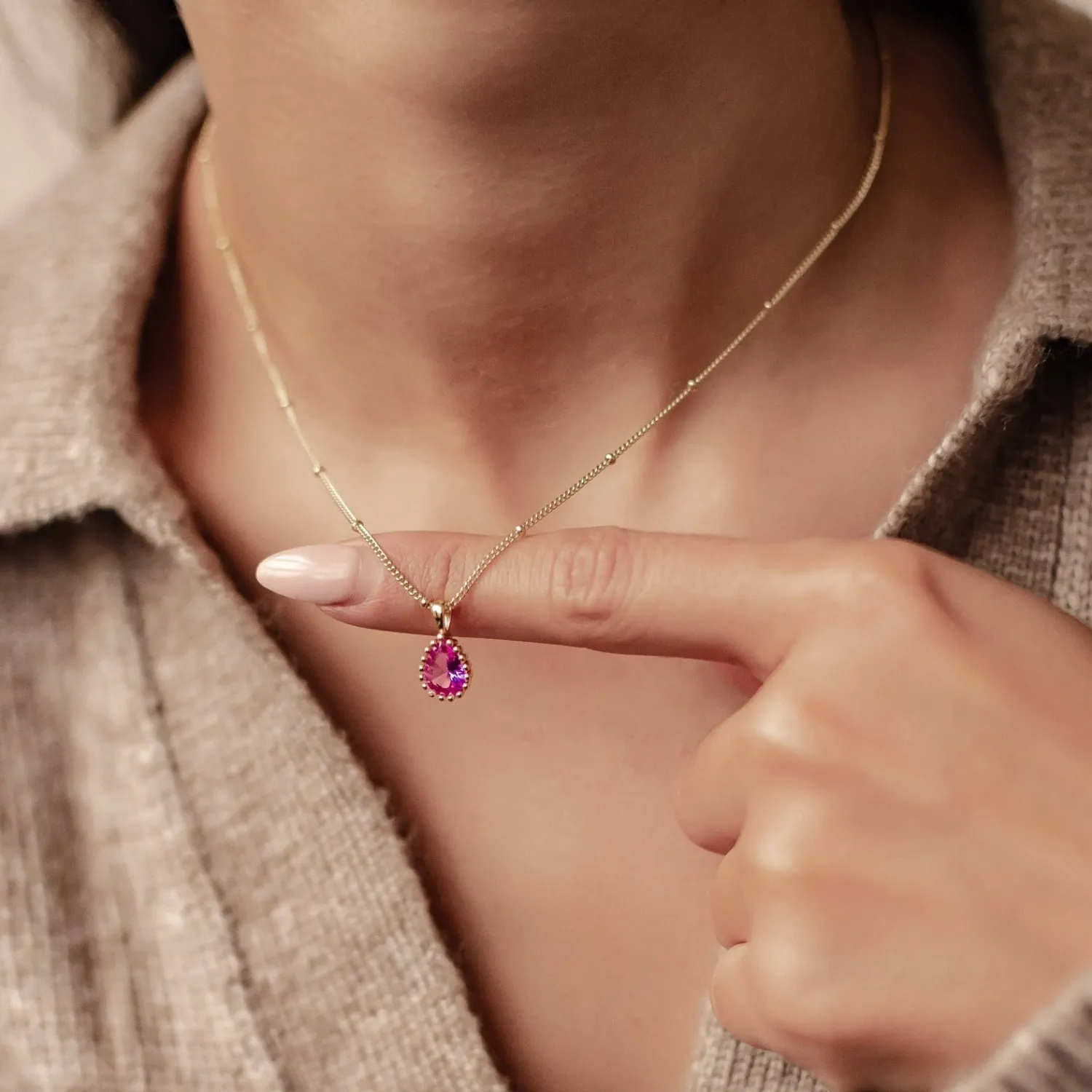 Filigrane Ketten | Hey Happiness Juli Rubin Geburtsstein Halskette Sterlingsilber