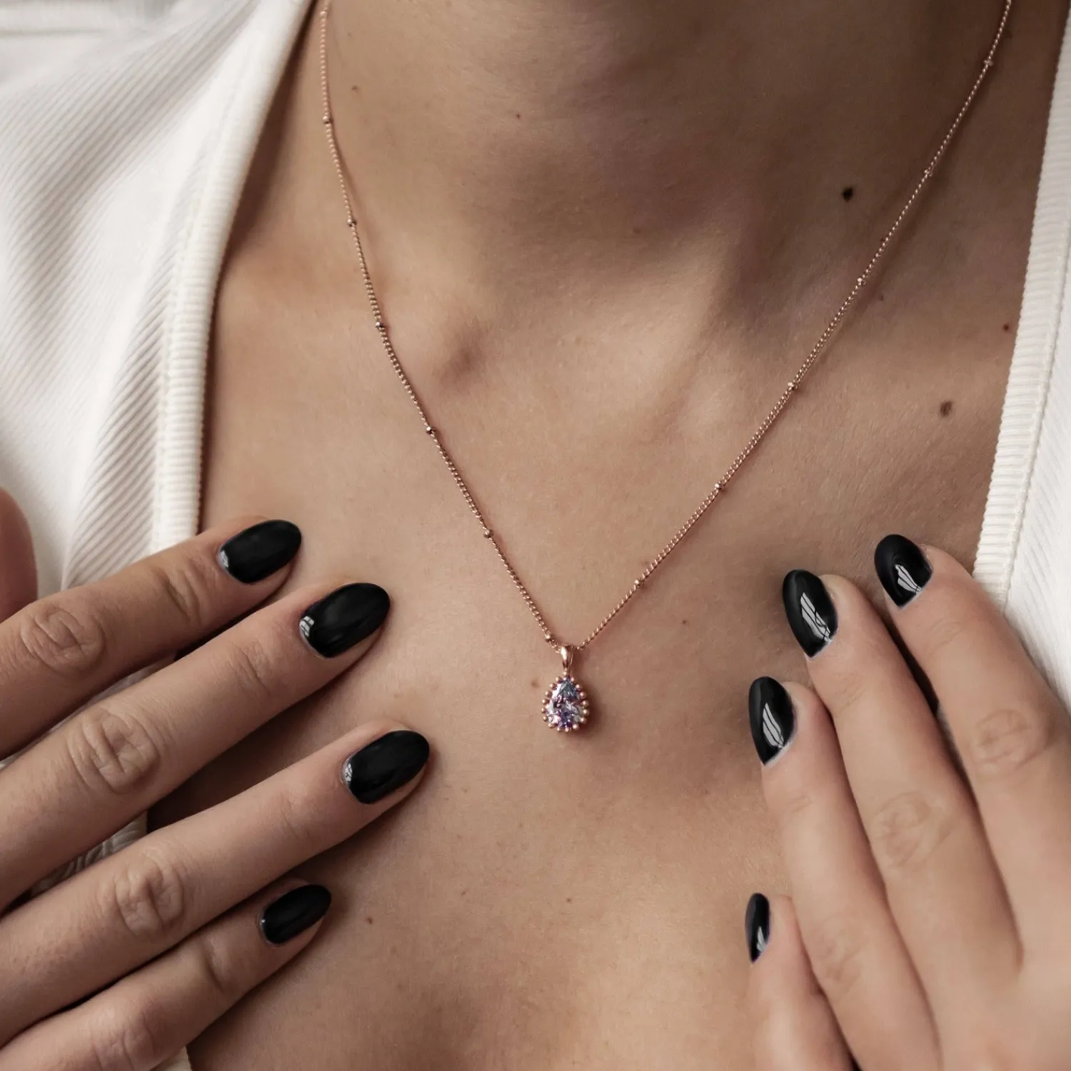 Filigrane Ketten | Hey Happiness Juni Alexandrit Geburtsstein Halskette Sterlingsilber