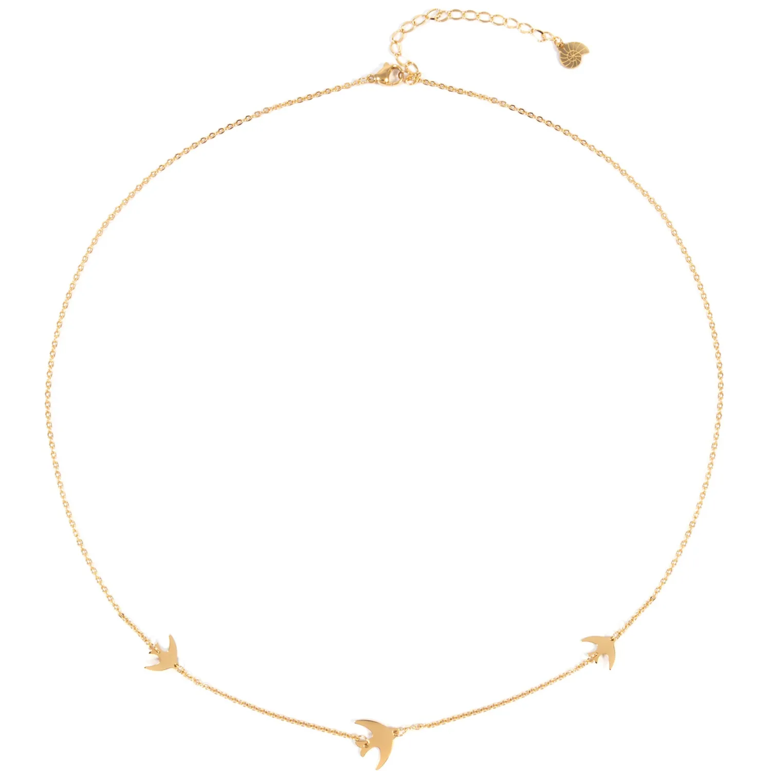 Filigrane Ketten | Hey Happiness Kette Fliegende Vögel in farbe Gold