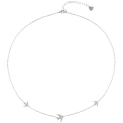 Filigrane Ketten | Hey Happiness Kette Fliegende Vögel in Silberfarbe Silver