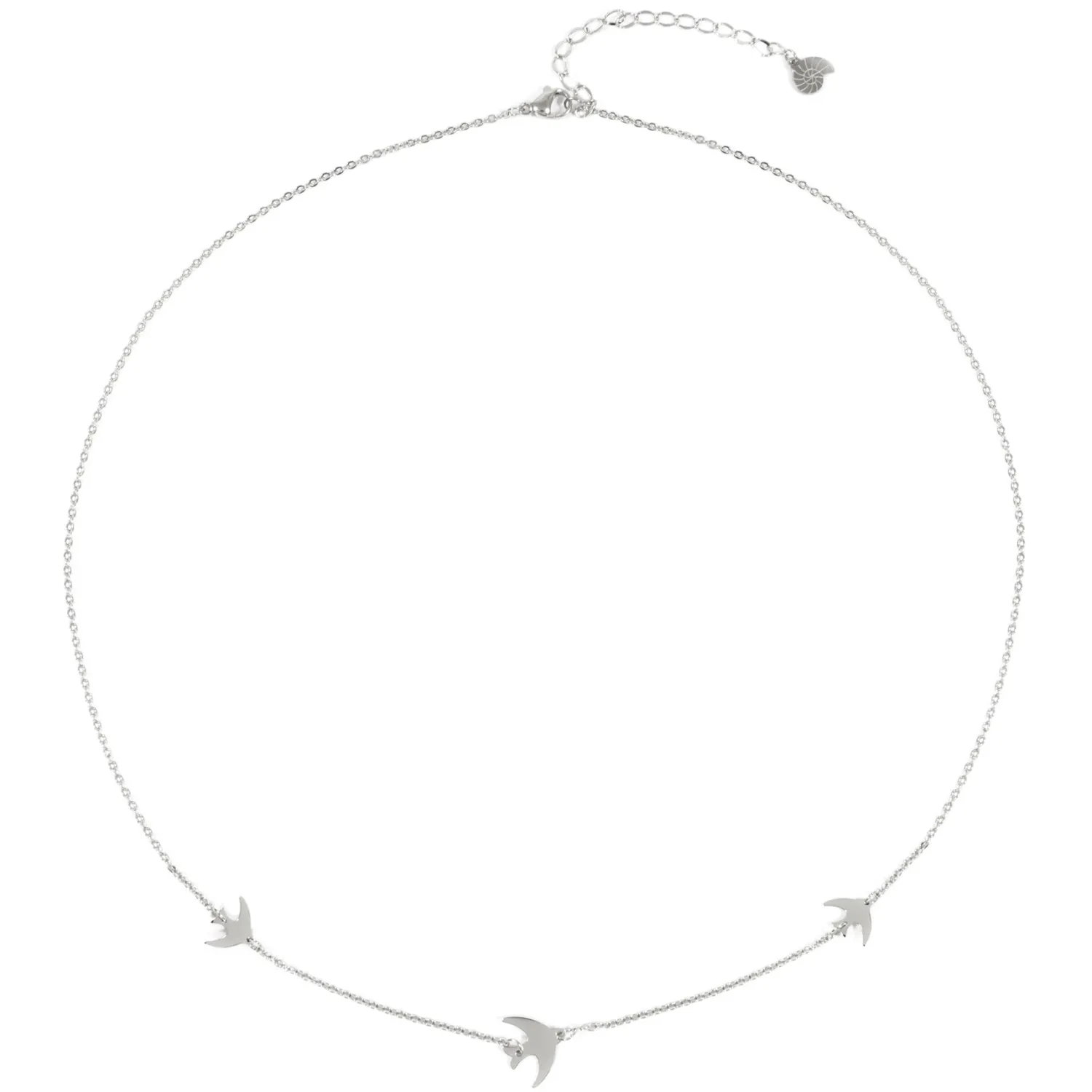 Filigrane Ketten | Hey Happiness Kette Fliegende Vögel in Silberfarbe Silver