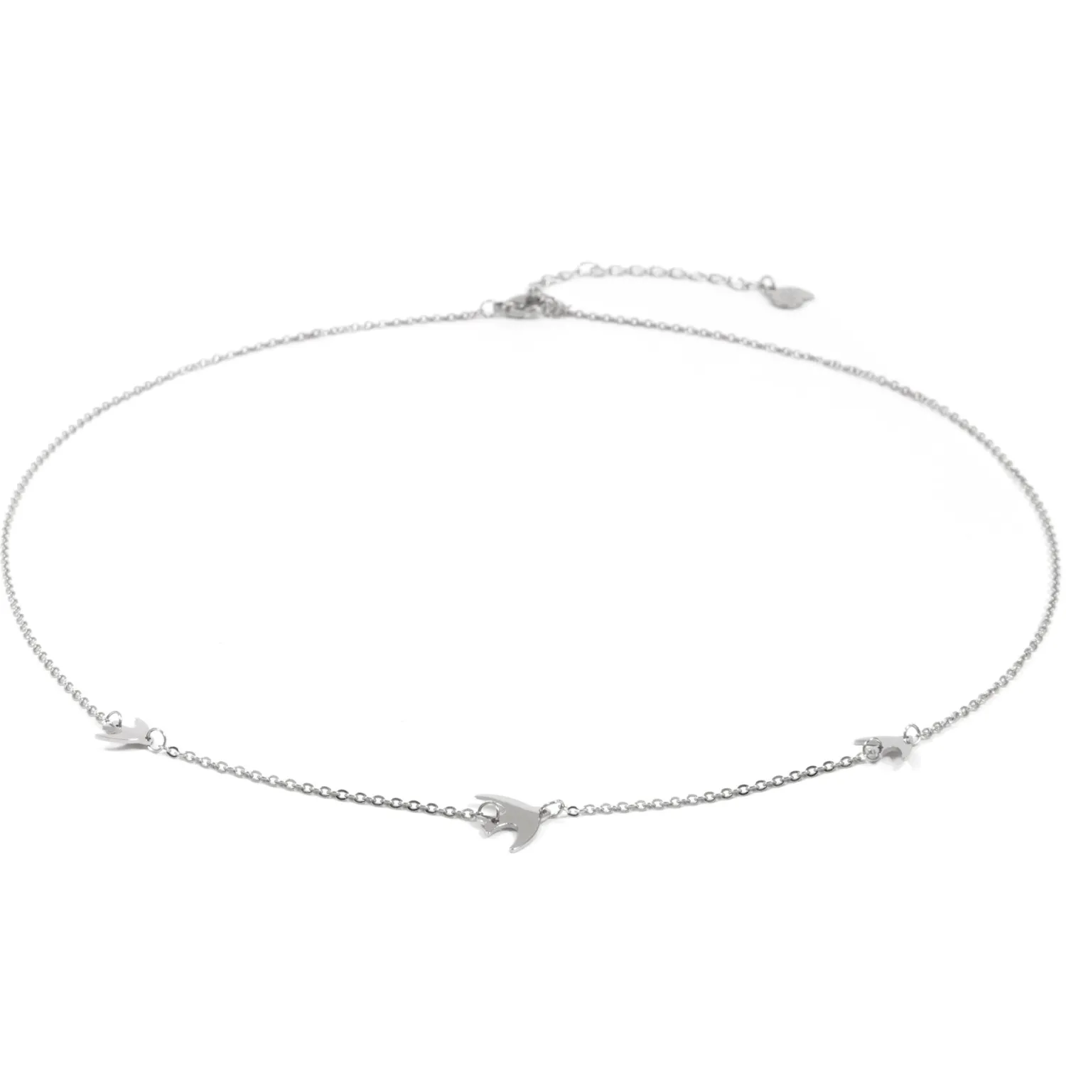 Filigrane Ketten | Hey Happiness Kette Fliegende Vögel in Silberfarbe Silver