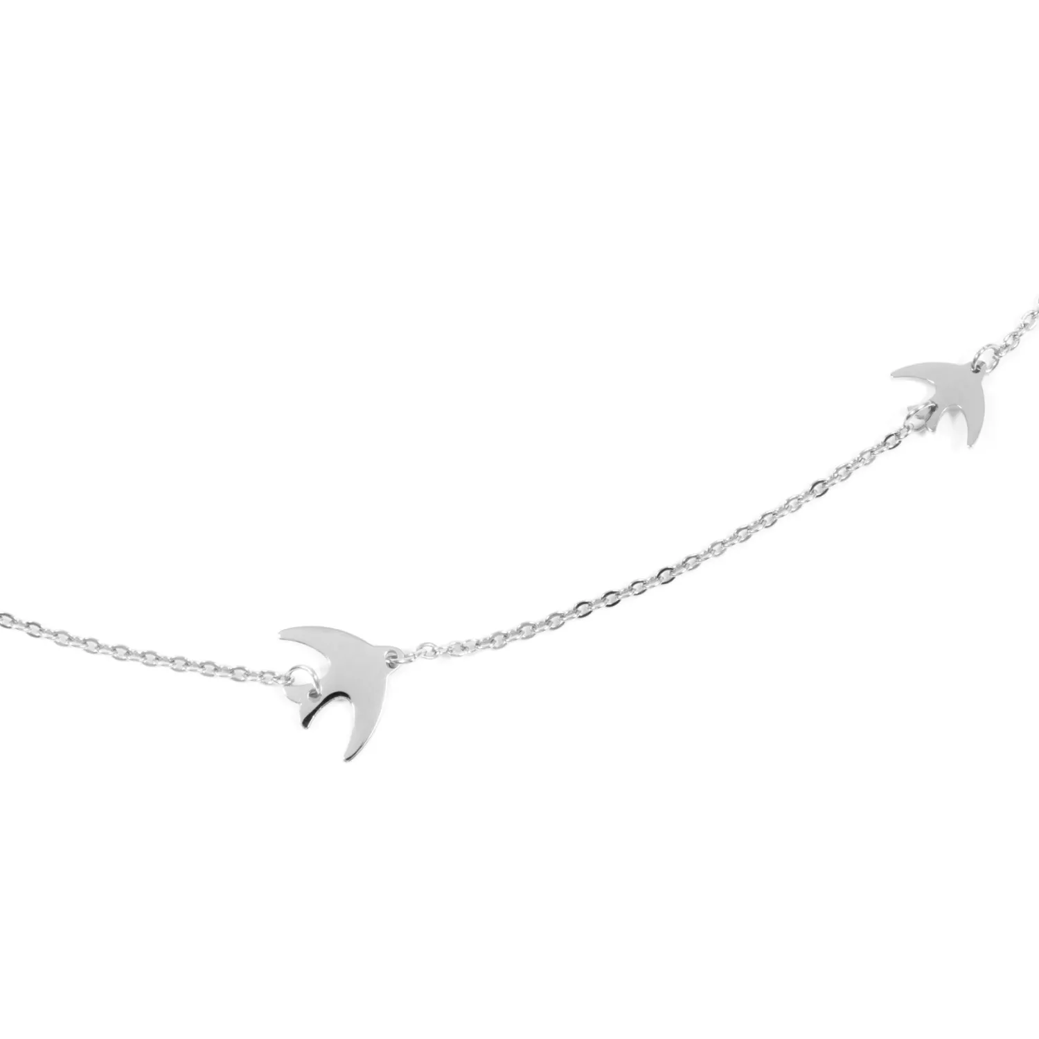 Filigrane Ketten | Hey Happiness Kette Fliegende Vögel in Silberfarbe Silver