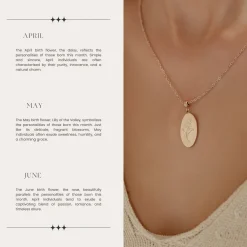 Anhänger | Hey Happiness Kette Geburtsblume Oval Anhänger