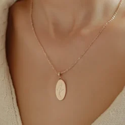Anhänger | Hey Happiness Kette Geburtsblume Oval Anhänger
