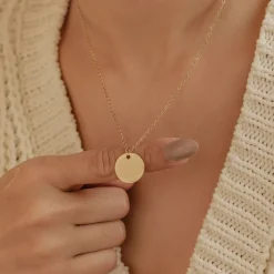 Filigrane Ketten | Hey Happiness Kette mit Kreis in farbe Gold