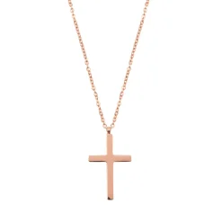 Filigrane Ketten | Hey Happiness Kette mit Kreuz Anhänger in Rosegold Rose Gold