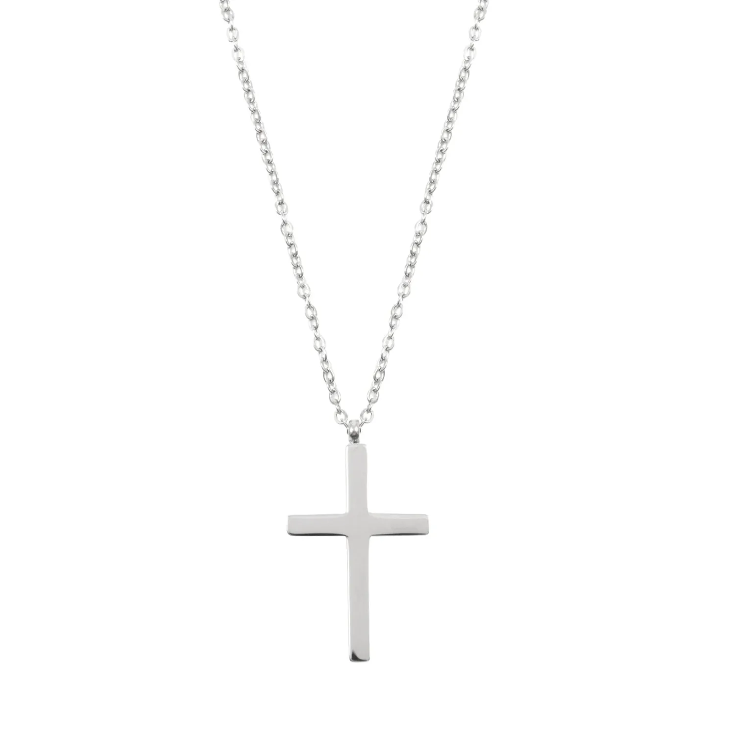 Filigrane Ketten | Hey Happiness Kette mit Kreuz Anhänger in Silberfarbe Silver