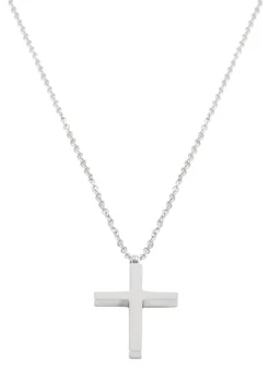 Filigrane Ketten | Hey Happiness Kette mit Kreuz Anhänger in Silberfarbe Silver