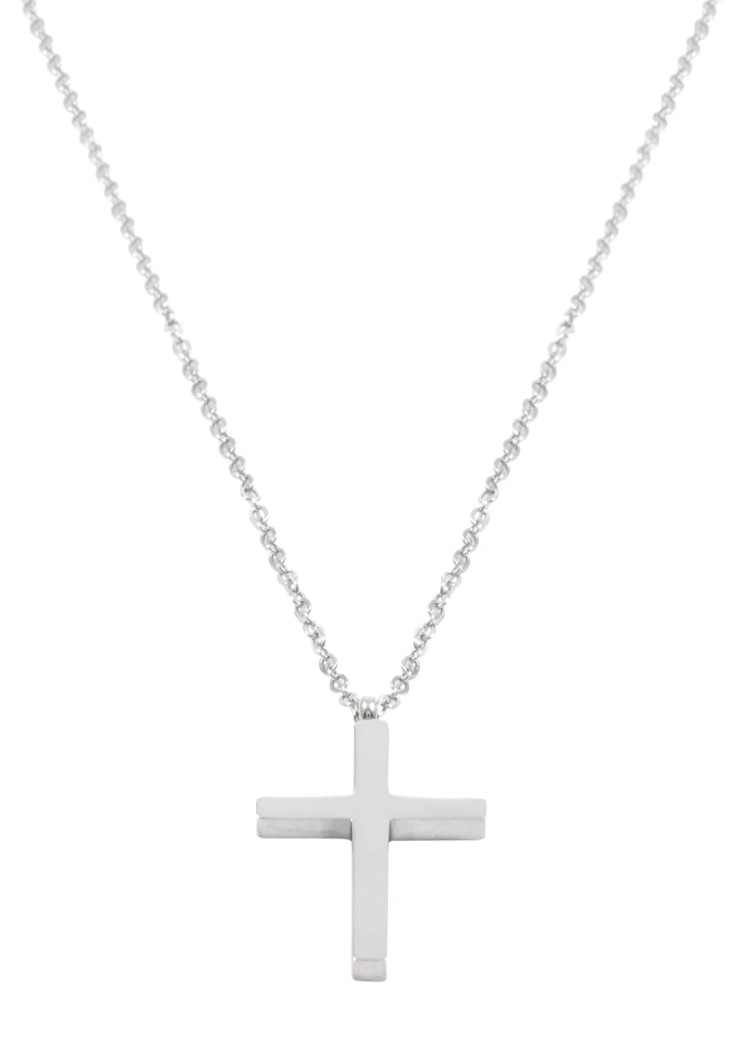 Filigrane Ketten | Hey Happiness Kette mit Kreuz Anhänger in Silberfarbe Silver