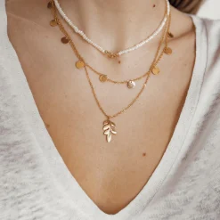 Filigrane Ketten | Hey Happiness Kette mit Mehreren Plättchen in farbe Gold