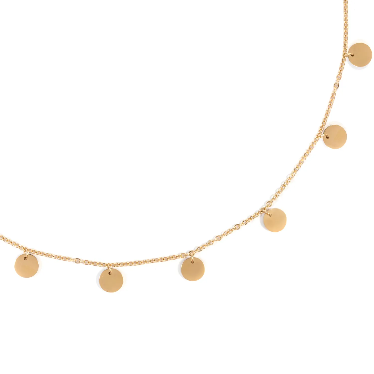 Filigrane Ketten | Hey Happiness Kette mit Mehreren Plättchen in farbe Gold